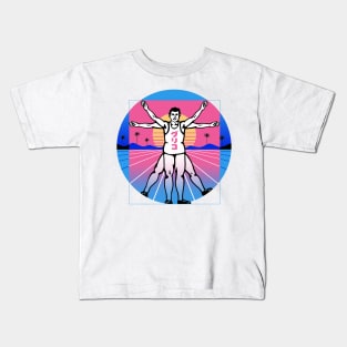 Running Vitruvian Man Kids T-Shirt